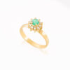 Gold marquise ring with emerald and diamond