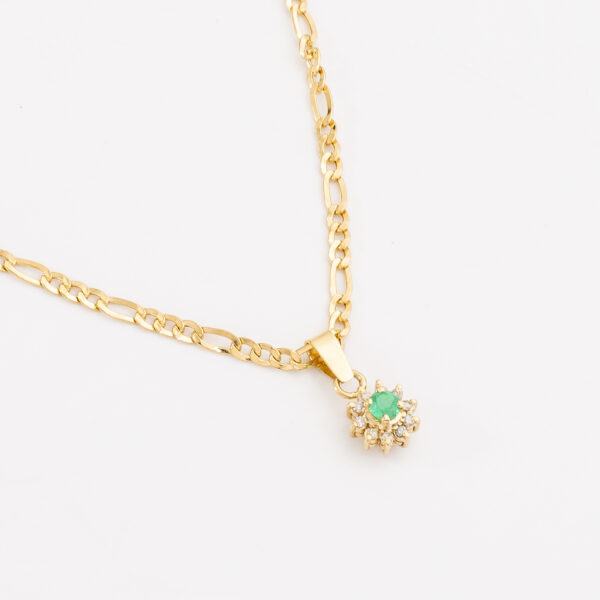 Marquise pendant with emerald and diamond
