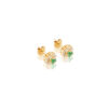 Marquise stud earrings with emerald and diamonds