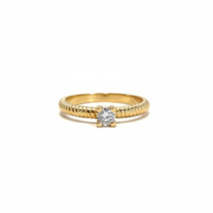 Anillo De Compromiso Diamante Solitario Oro18k
