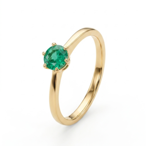Anillo Solitario Verde Esencia