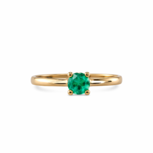 Anillo Solitario Verde Esencial Clasico
