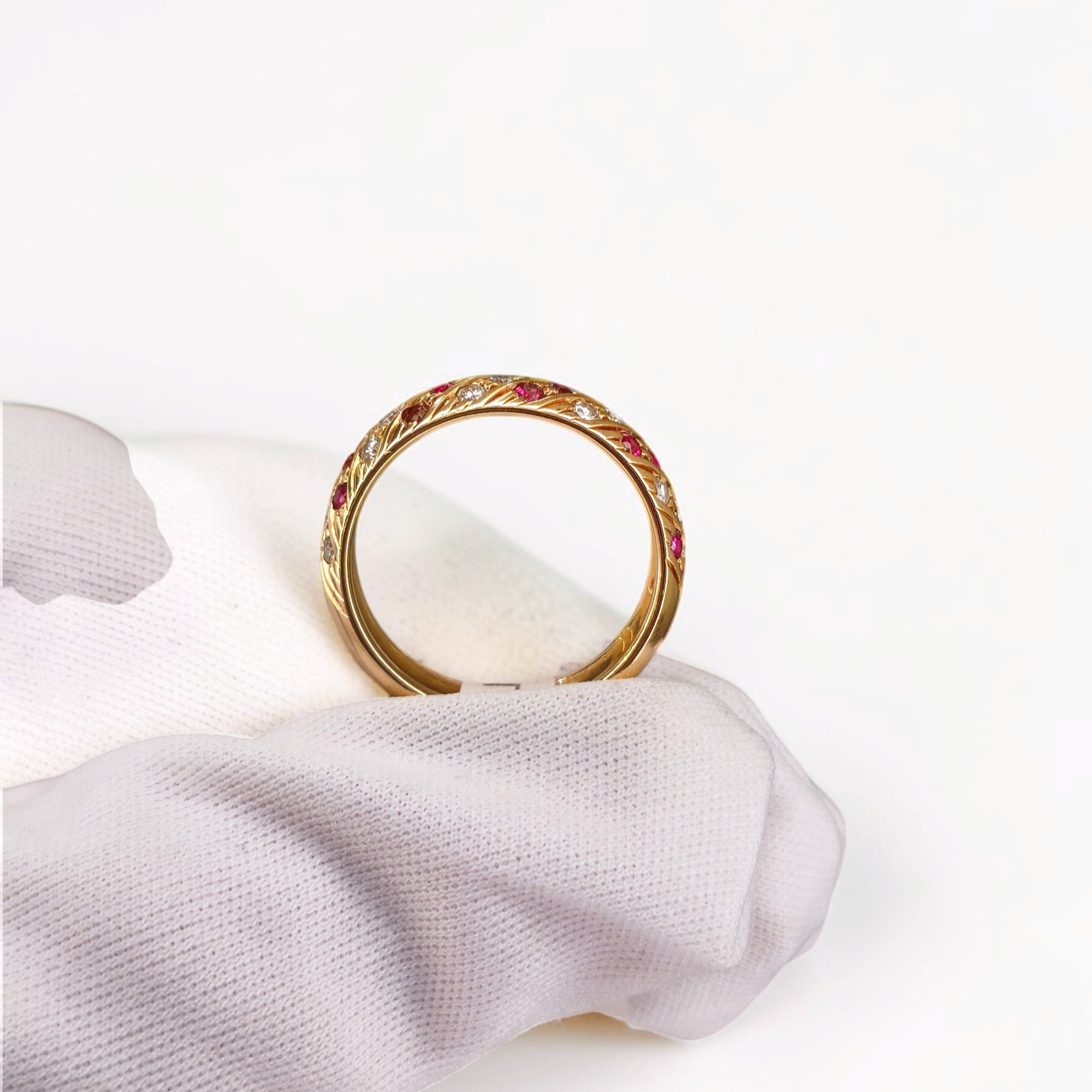 Argolla Rubies con Diamantes Oro 18k - Imagen 3