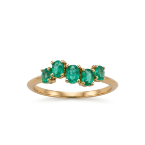 Anillo Churumbela Esmeralda Ovalos Oro 18k