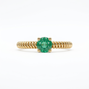 Anillo Esmeralda Solitario Cuerda - 0126896 Anillo Solitario Cuerda con esmeralda Oro 18k