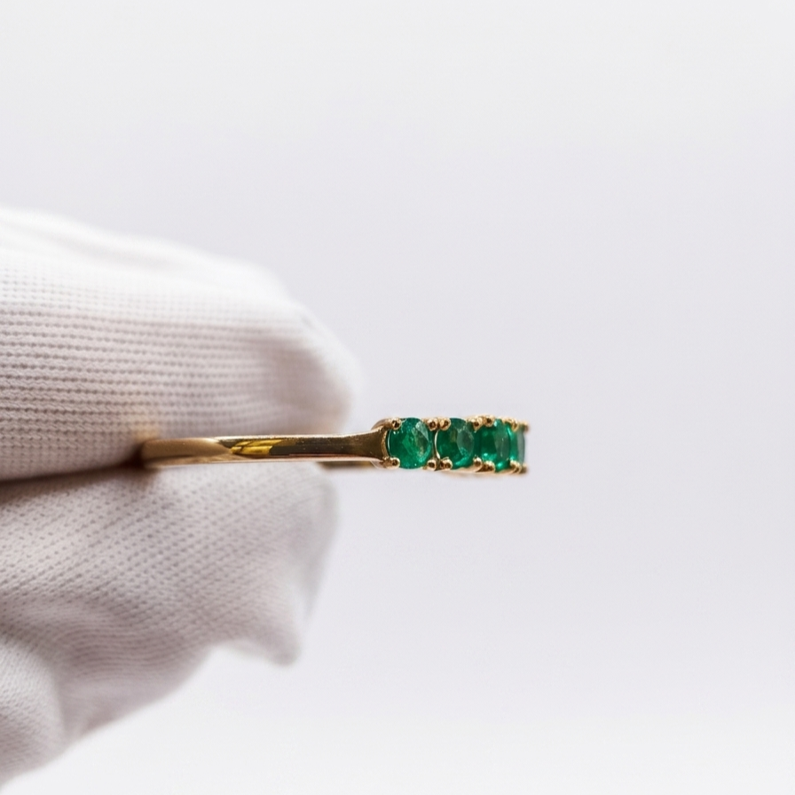 Anillo de eternidad de Esmeraldas Oro 18k - Imagen 2
