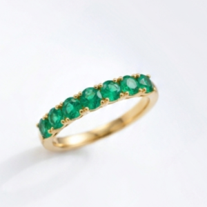 Anillo de eternidad de Esmeraldas Oro 18k