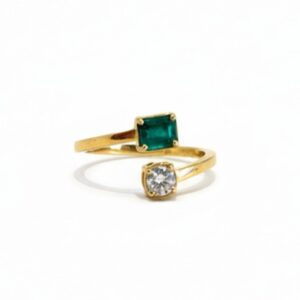 Anillo Dúo Esmeralda y Diamante - 0145561 (21) Anillo Tu y Yo / Toi et moi Esmeralda y diamante Oro 18k