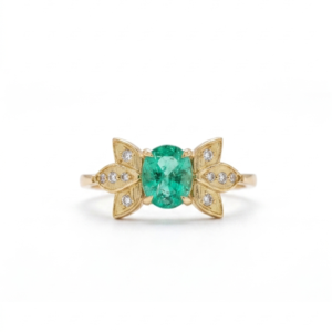 Anillo Fairy Tail - 1018455 Anillo Mariposa Esmeralda redonda con diamantes Oro 18k