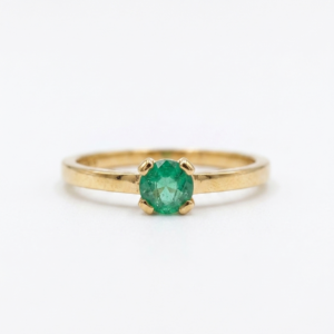 Anillo Solitario Esmeralda 0145555 Anillo Solitario Esmeralda redonda Oro 18k