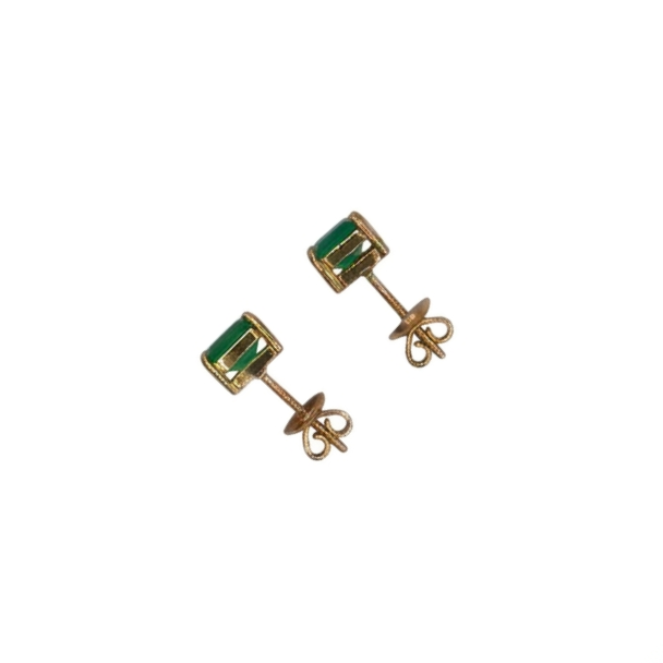 Aretes topo Rectangular Oro 18k - Imagen 2