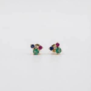 Topos Fresa Multicolor en Oro de 18k