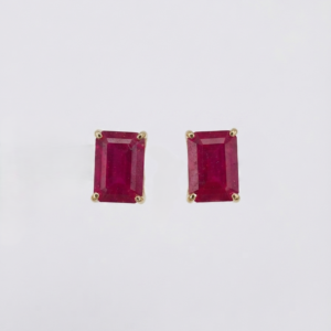 Topos de Rubí Rectangular Oro 18k
