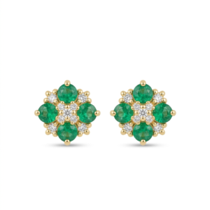 Topos Margarita con Diamantes y Esmeralda - 0150920 Topos Margarita de Esmeraldas y Diamantes Oro 18k