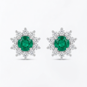 Topos Marquesa Blanca de Esmeralda y Diamantes Oro 18k