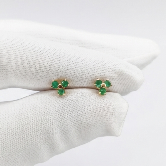 Topos Tríada de Esmeralda Oro 18k - Imagen 2