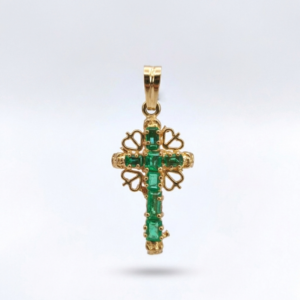 Dije Cruz de Corazones Mediana Oro 18k