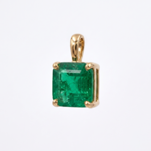 Dije Cuadrado Esmeralda Clasica Oro 18k
