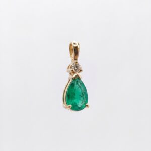 Dije Solitario Lagrima Oro 18k