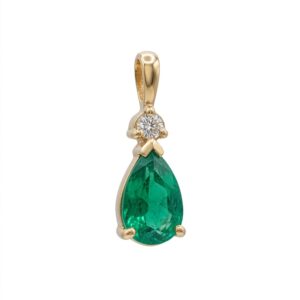 Dije Solitario Lagrima so Oro 18k