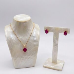 Set Rubies Naturales Ovalados Oro18k