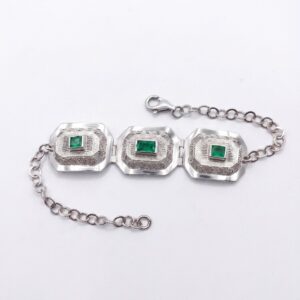 Pulsera Filigrana con esmeraldas Plata 925