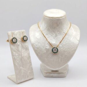 Set Cluster Diamantes Blanzos y Azules Oro18k