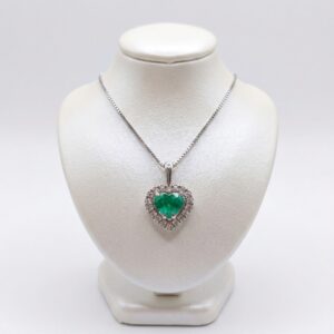 Dije Corazon Aura Oro Blanco 18k