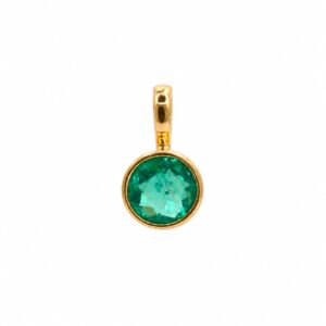 Dije Redondo Esmeralda Bisel Oro 18k