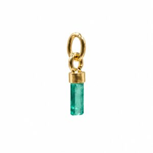 Dijes Canutillo con esmeralda pequeño Oro 18k