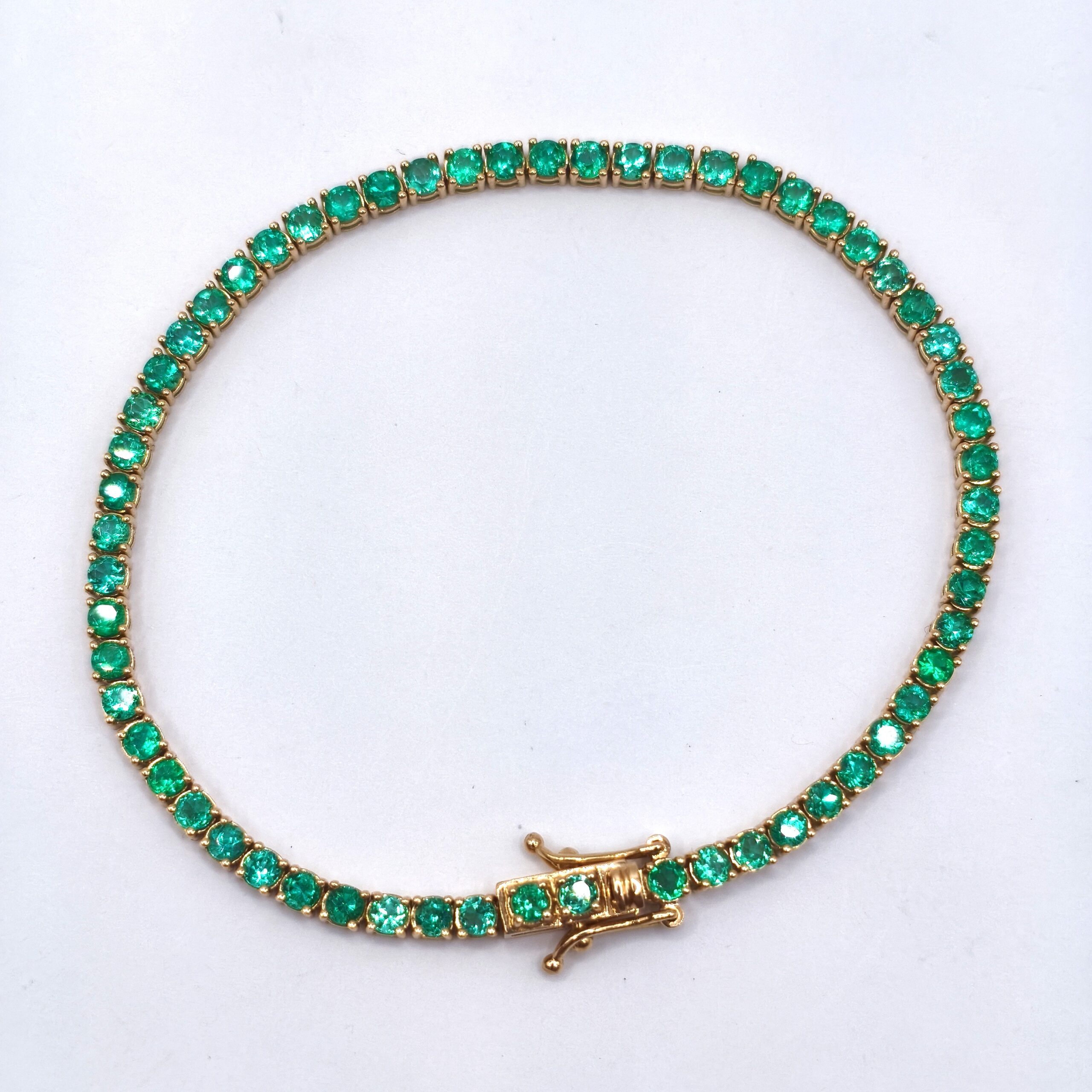 Pulsera Tennis Esmeraldas Oro18k - Image 4