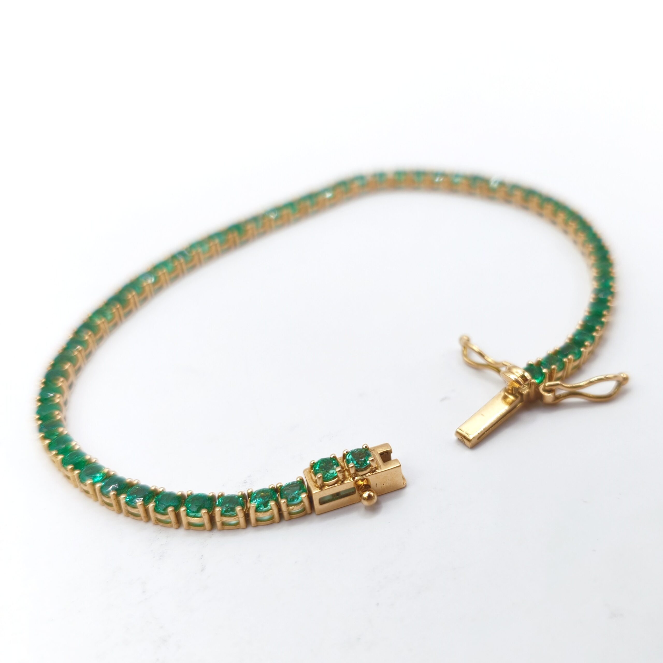 Pulsera Tennis Esmeraldas Oro18k