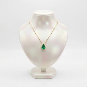 Set Lagrima Esmeralda con cadena Oro18k