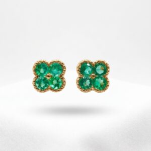 Topos Trebol de cuatro hojas Esmeralda Oro 18k