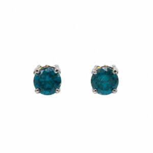 Topos Solitario Diamante azul Oro Blanco 18k